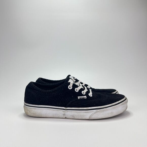 Vans Shoes - Vans Off The Wall Black Corduroy Athletic Skate Shoes Sneakers Women's Size 7.5
